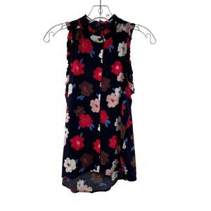 Gibson Women's Button Down Sleeveless Top Multicolor Floral Size XS